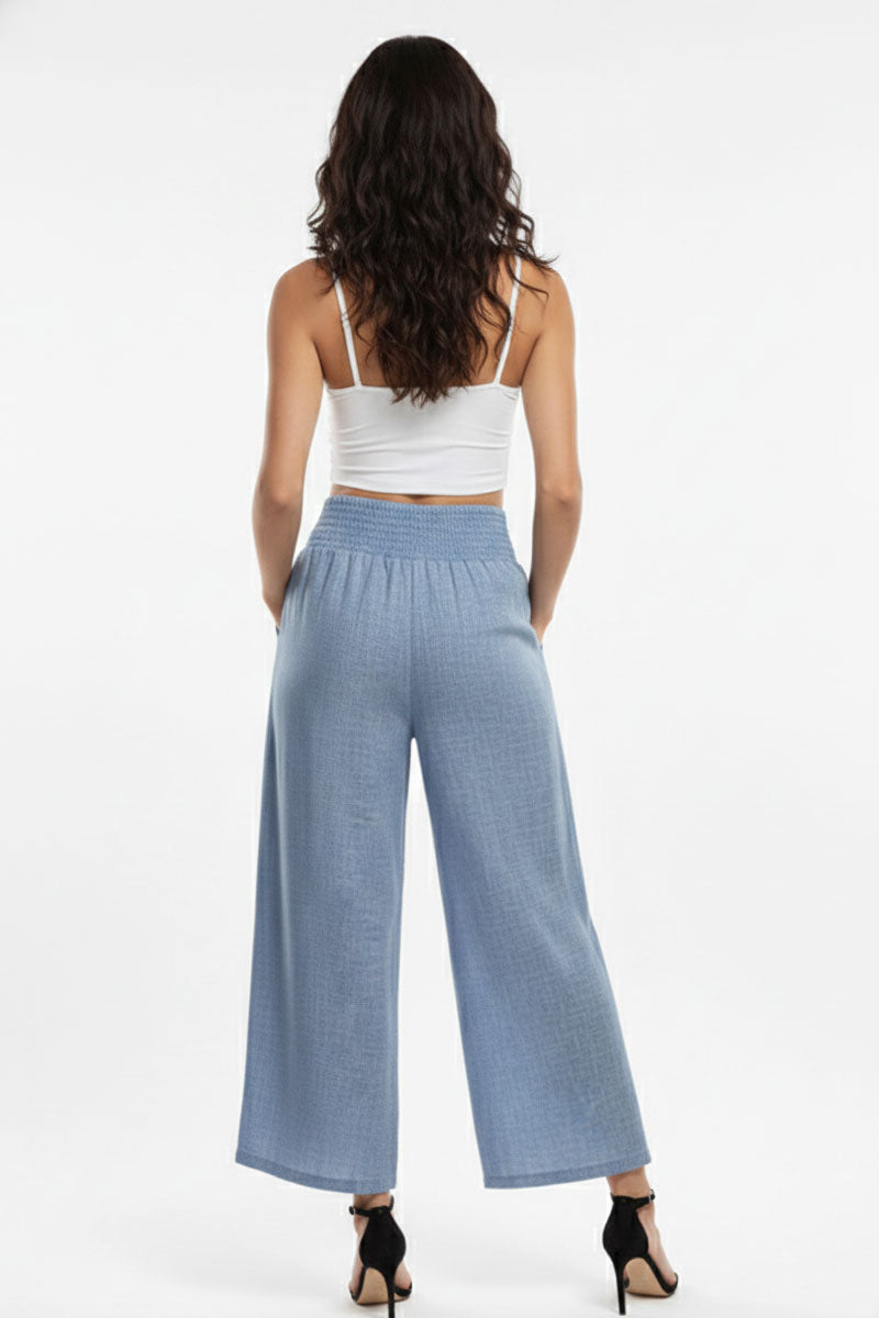 Lightweight High-Waisted Wide-Leg Lounge Pants