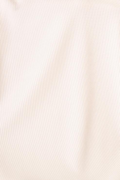Ribbed Knit Plunge Neck Crop Top