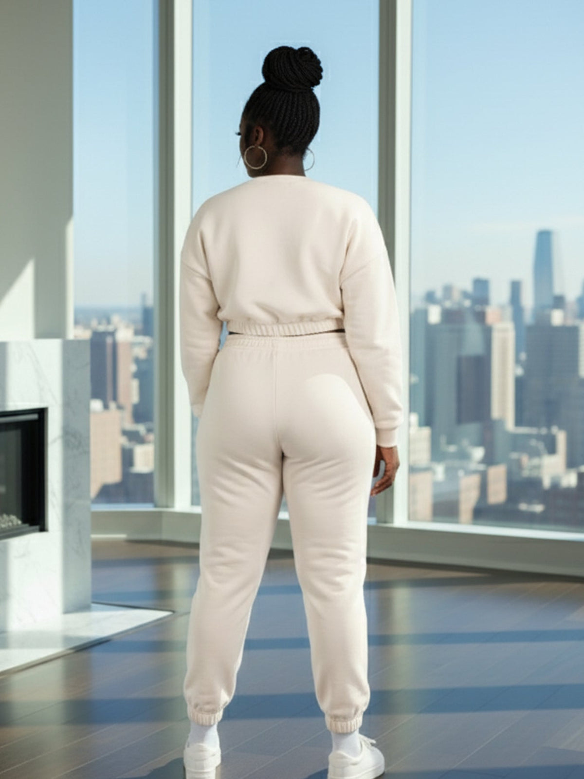 Plus Size French Terry Pullover & Joggers Set