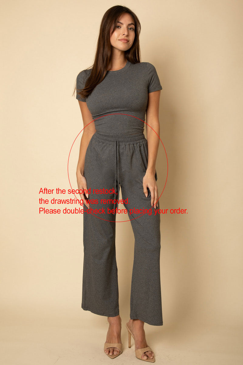 Relaxed Fit Top and Wide-Leg Pants Set