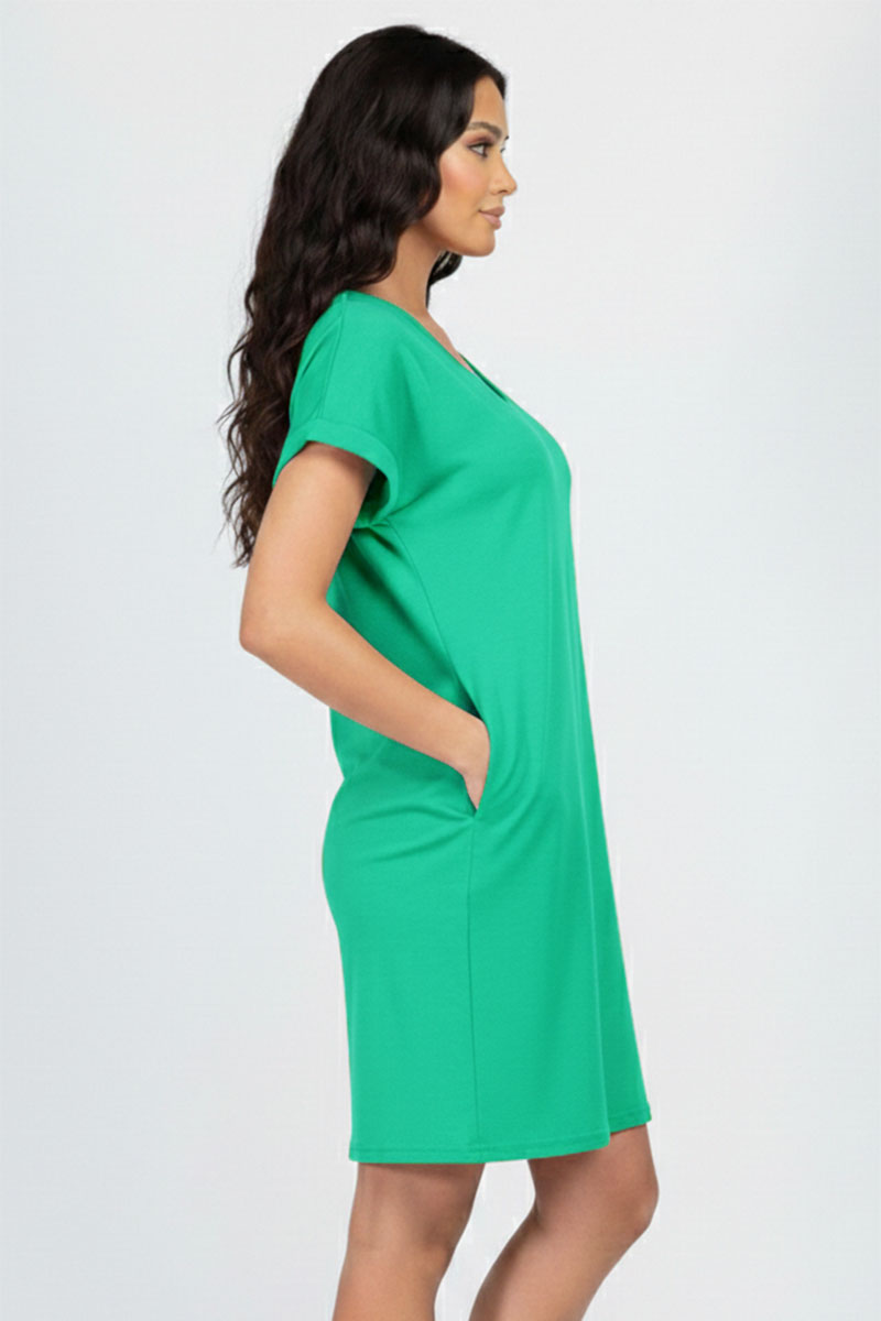 Cap Sleeve Pocket Mini Dress