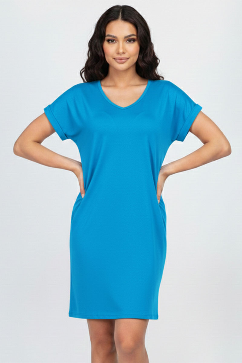 Cap Sleeve Pocket Mini Dress