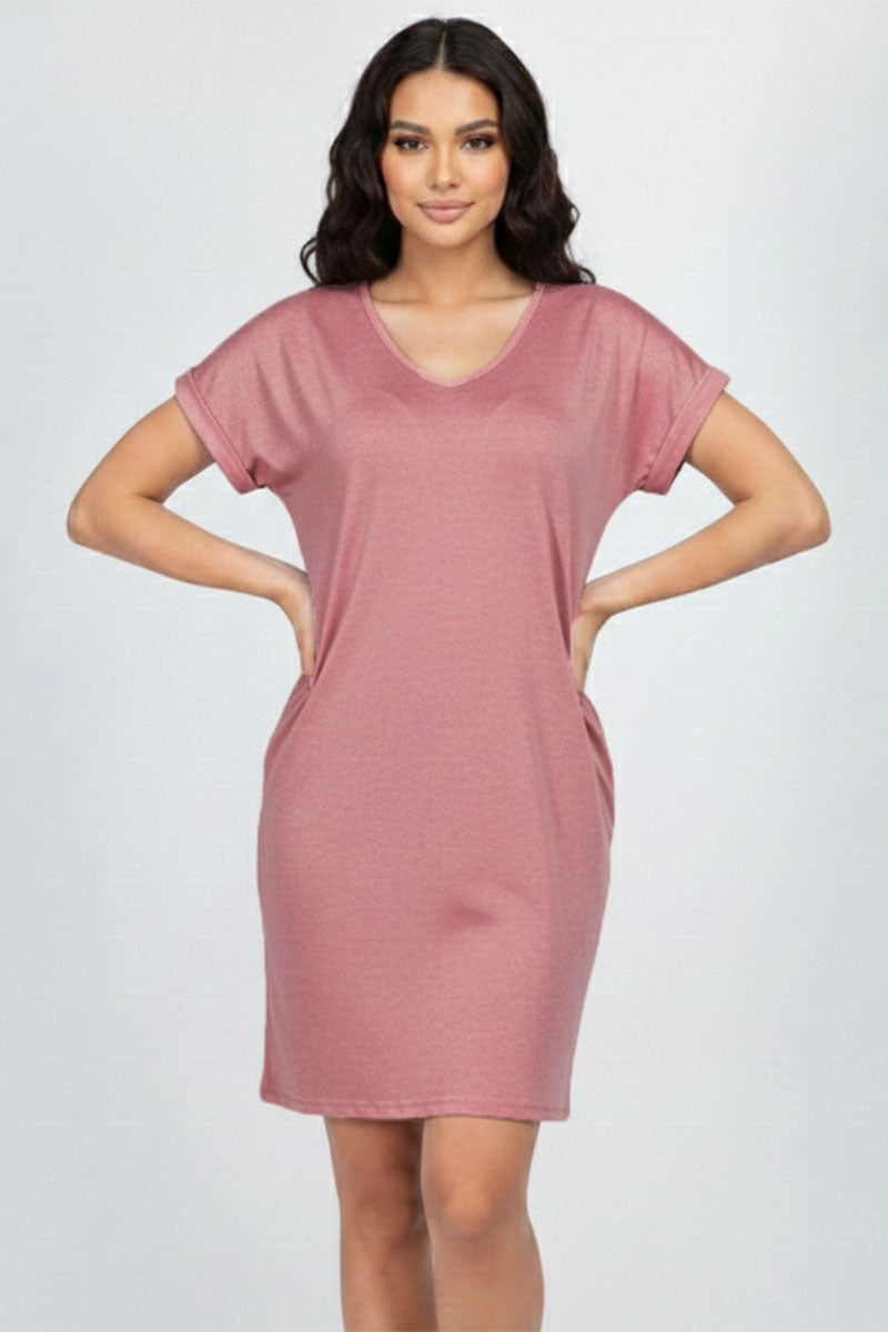 Cap Sleeve Pocket Mini Dress