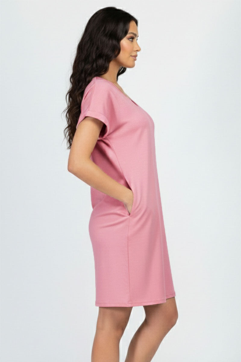Cap Sleeve Pocket Mini Dress