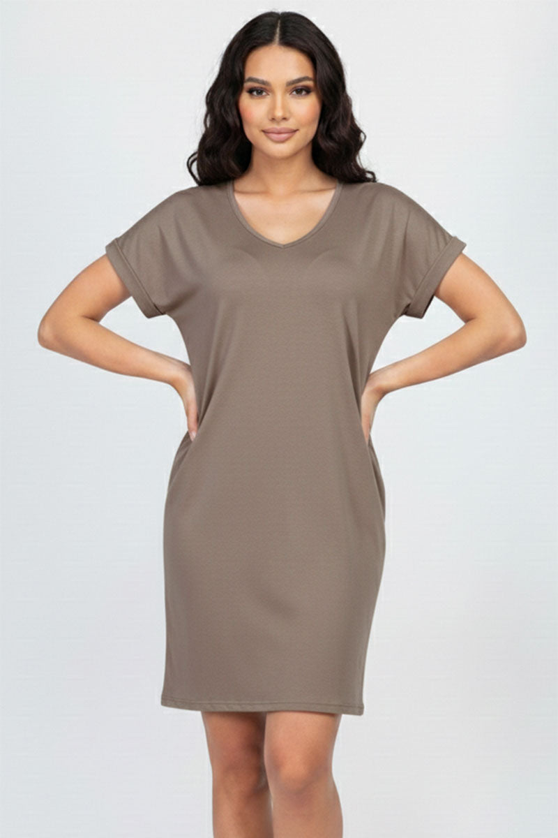 Cap Sleeve Pocket Mini Dress