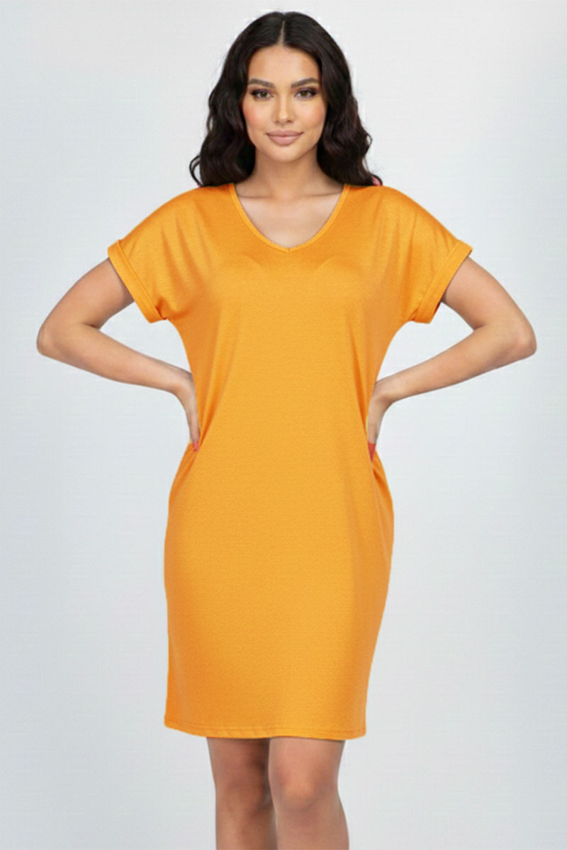 Cap Sleeve Pocket Mini Dress