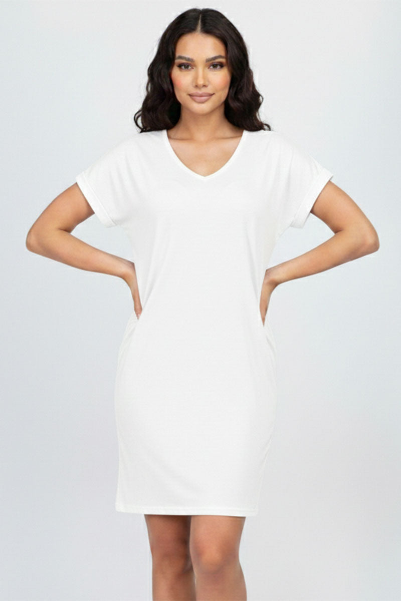 Cap Sleeve Pocket Mini Dress