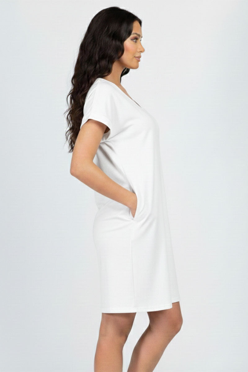 Cap Sleeve Pocket Mini Dress