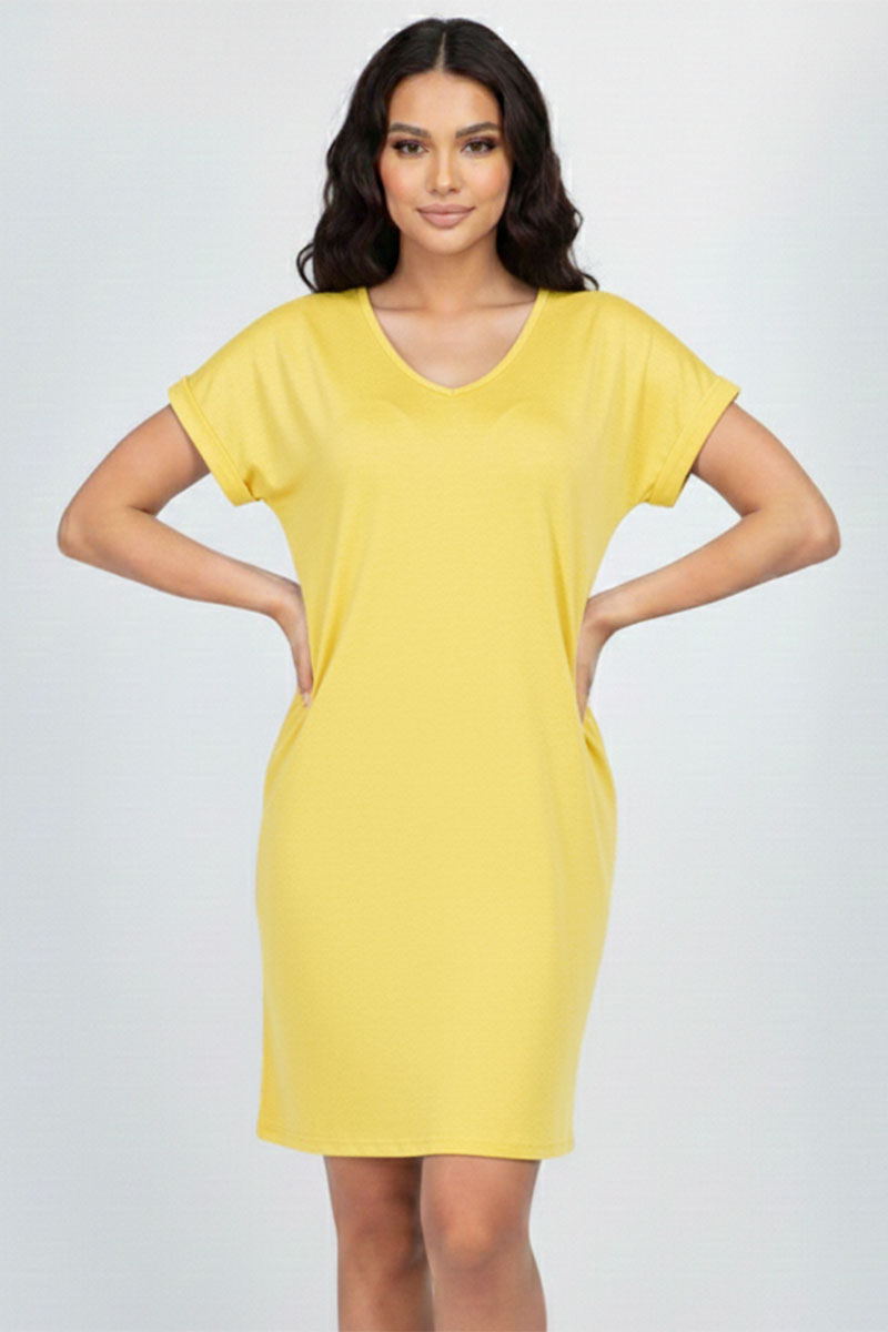 Cap Sleeve Pocket Mini Dress