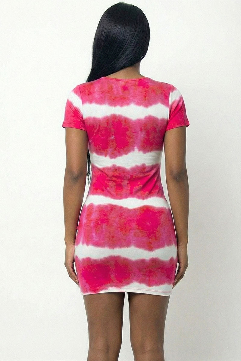 Tie-dye Print Bodycon Dress