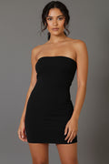 Ribbed Bandeau Cut Out Back Mini Bodycon Dress