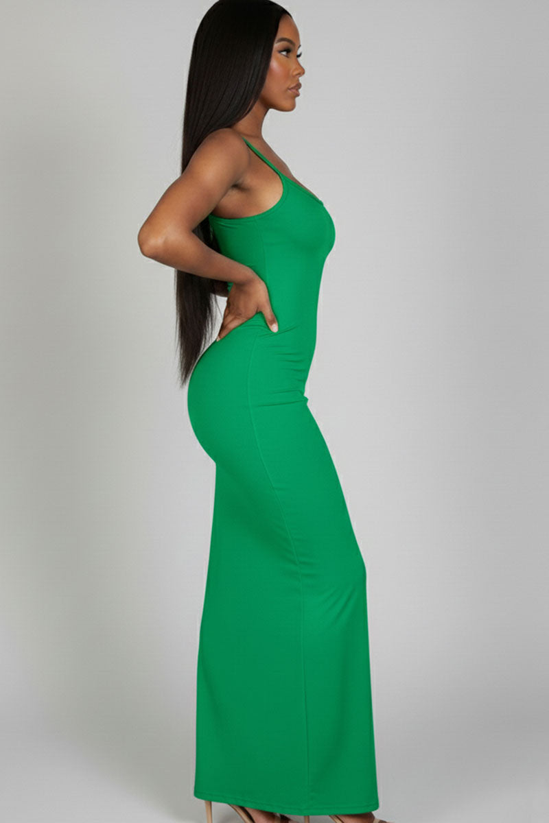 Ribbed Mermaid Hem Camisole Maxi Dress