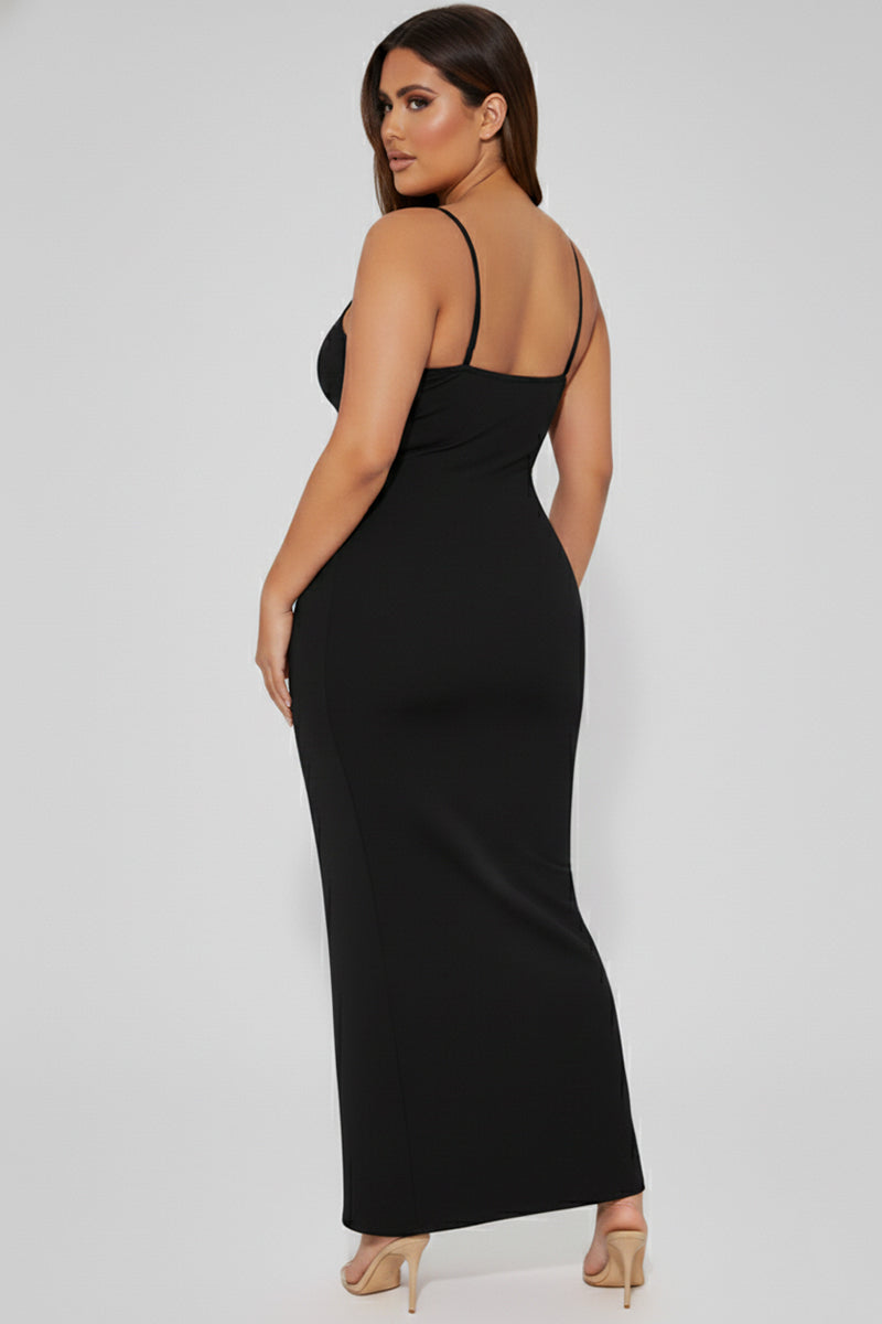 Plus Ribbed Mermaaid Hem Cami Dress