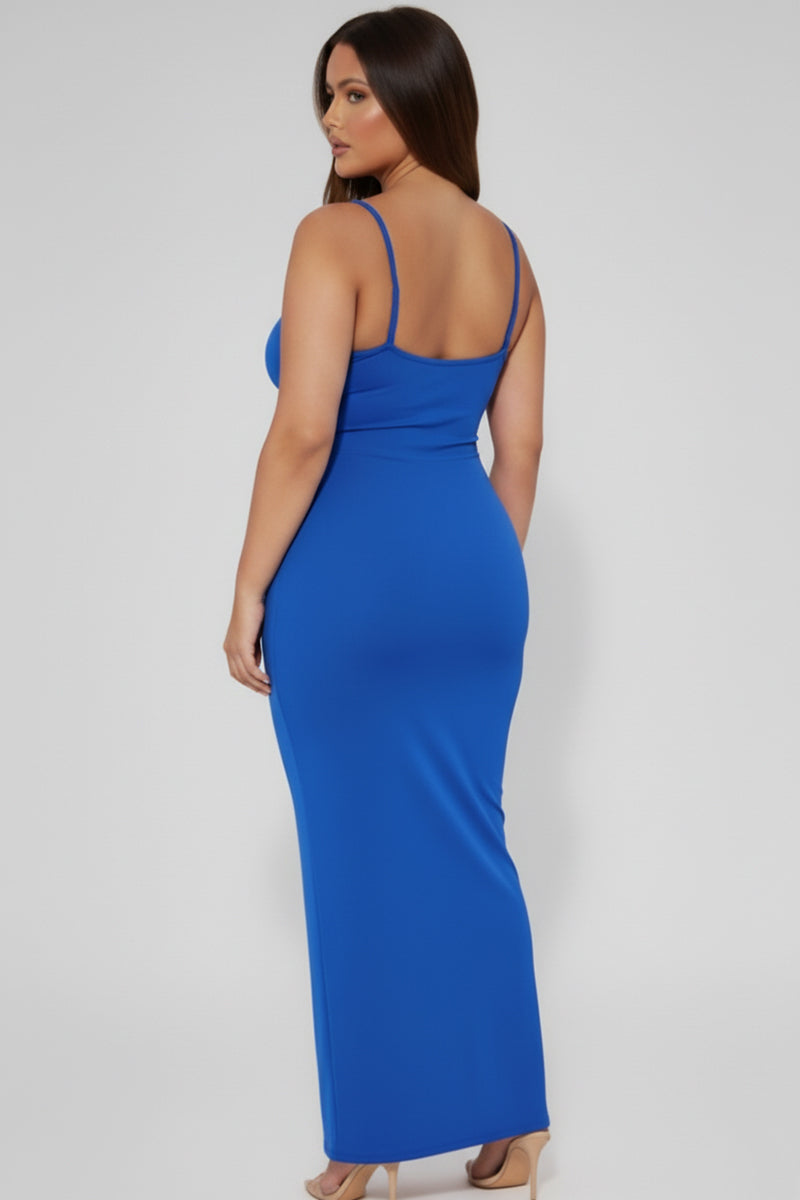 Plus Ribbed Mermaaid Hem Cami Dress