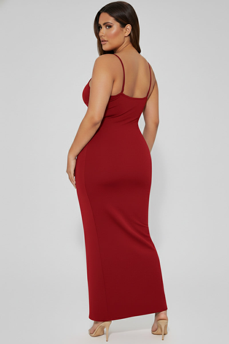 Plus Ribbed Mermaaid Hem Cami Dress