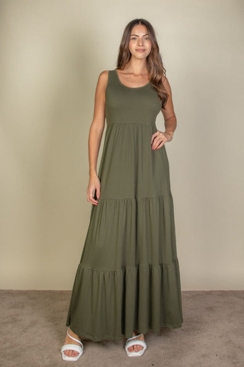 Solid Layered Hem Dress