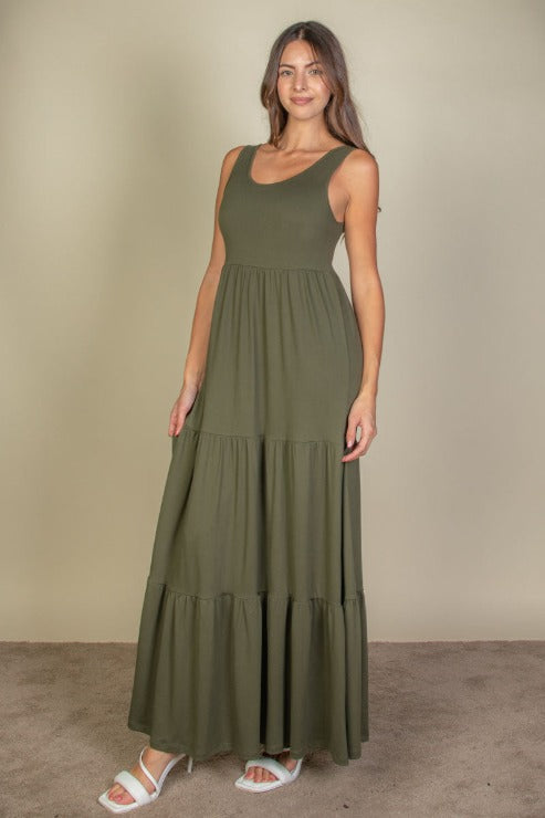 Solid Layered Hem Dress