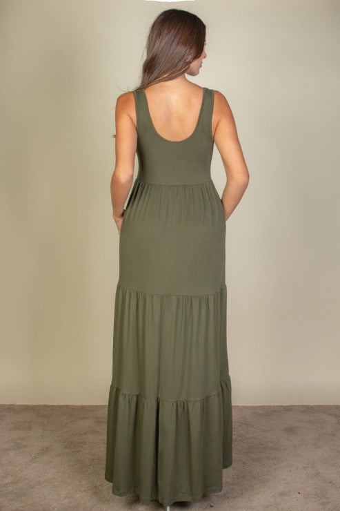 Solid Layered Hem Dress