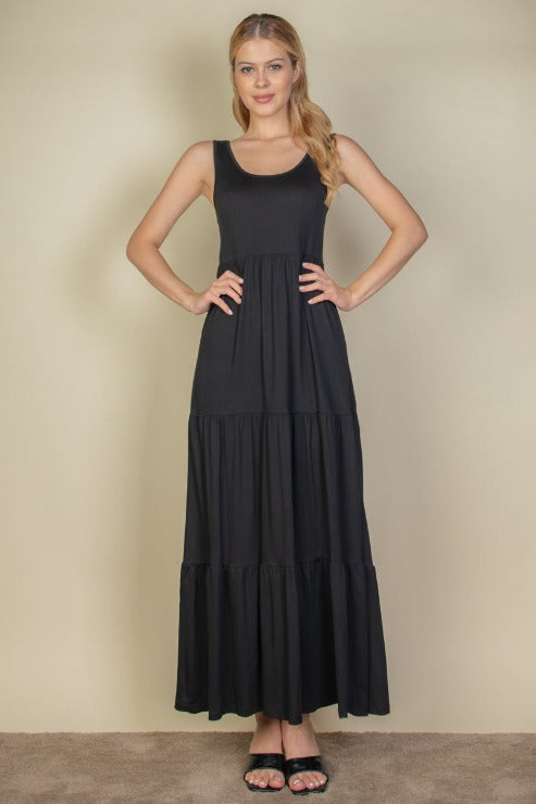 Solid Layered Hem Dress