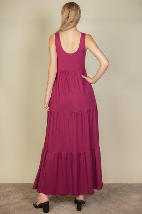 Solid Layered Hem Dress