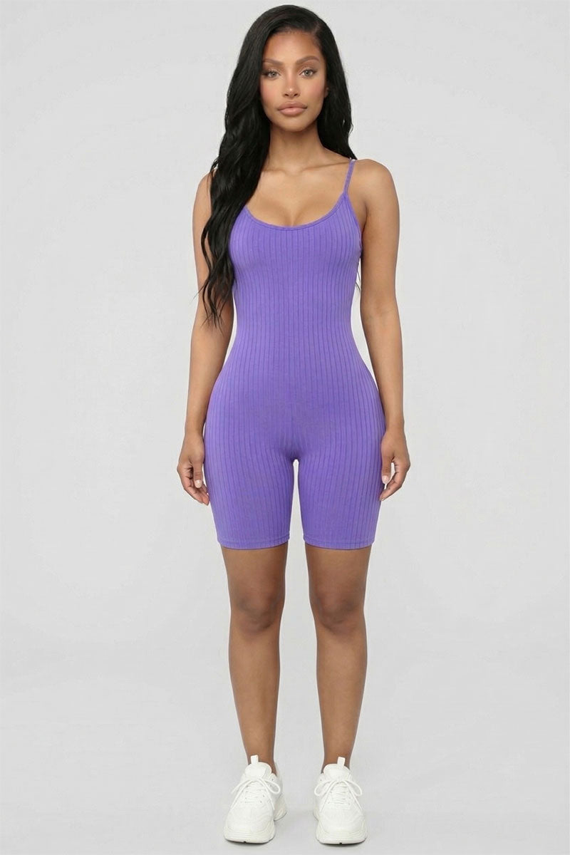 Ribbed Bodycon Romper