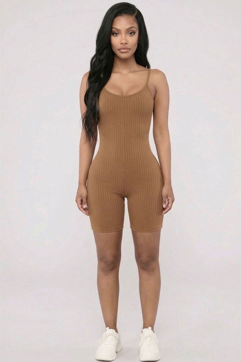 Ribbed Bodycon Romper