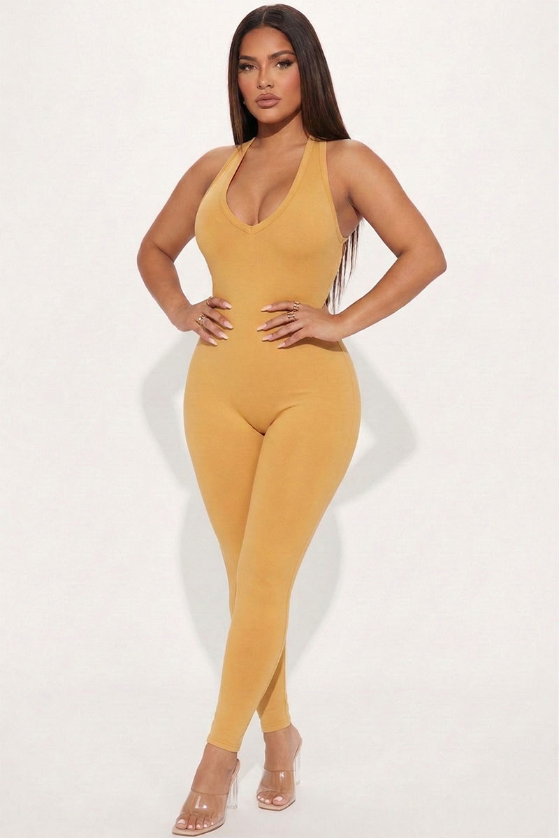 Racer Back Bodycon Jumpsuit