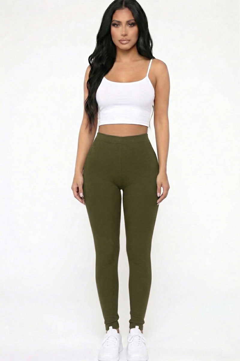 Solid High Waist Legging
