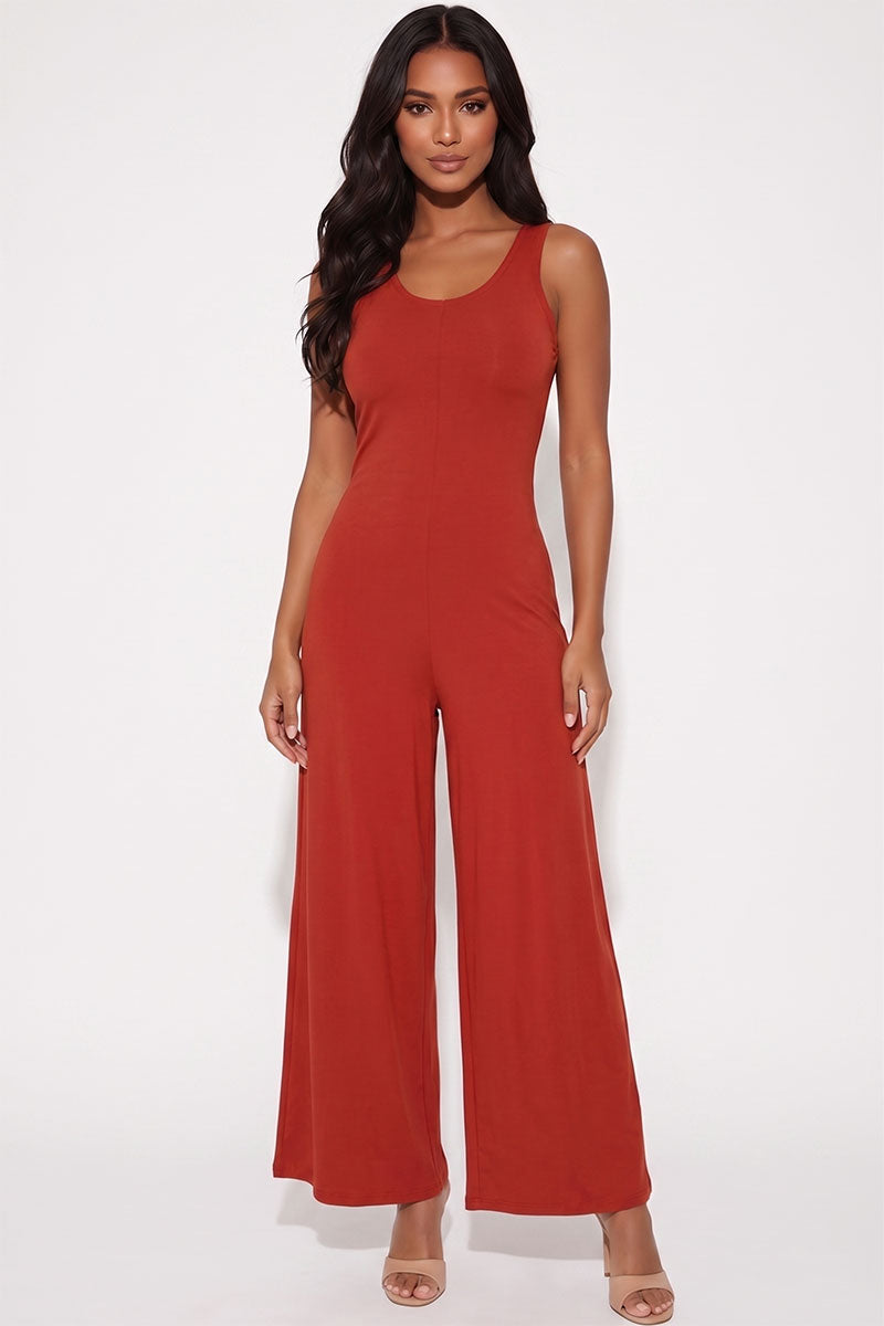 Sleeveless Tank Wide Leg Jumpsuit