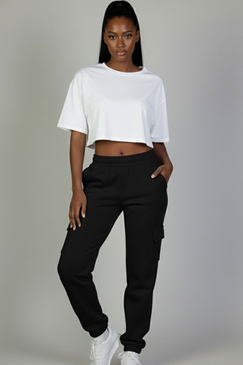 Side Pocket Drawstring Waist Sweatpants