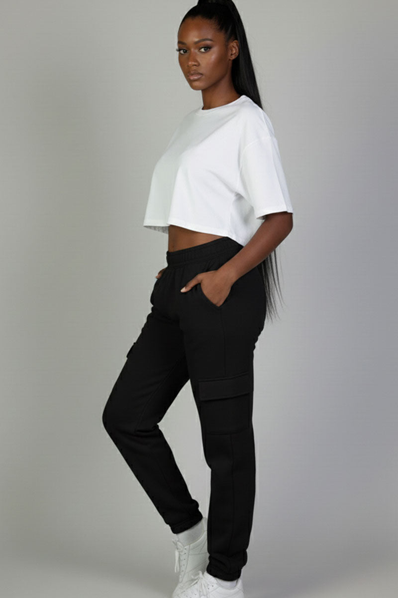 Side Pocket Drawstring Waist Sweatpants