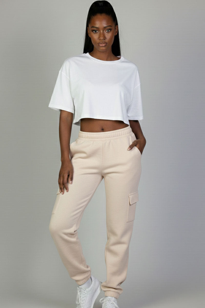 Side Pocket Drawstring Waist Sweatpants