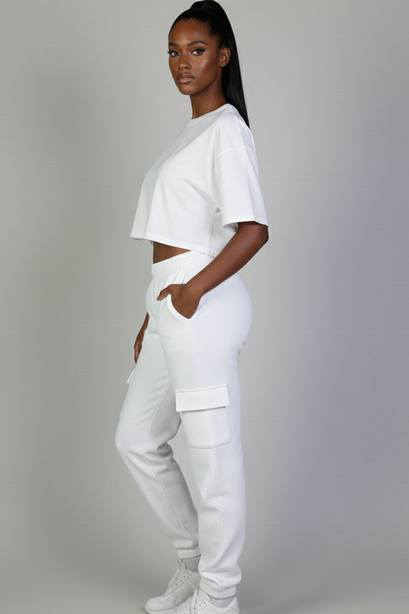 Side Pocket Drawstring Waist Sweatpants