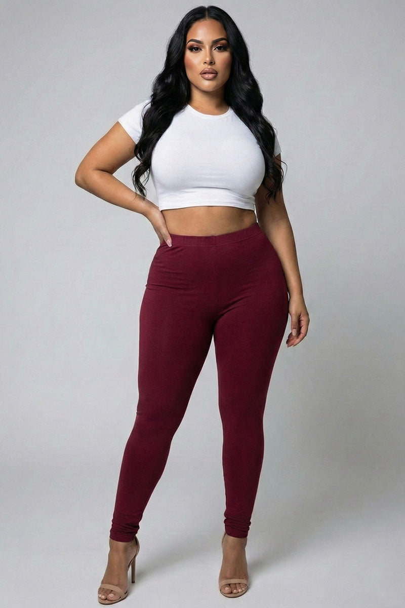 Plus Basic Solid Leggings