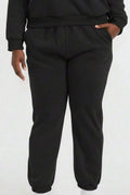 Plus Size Poly Fleece Elastic Waist Joggers