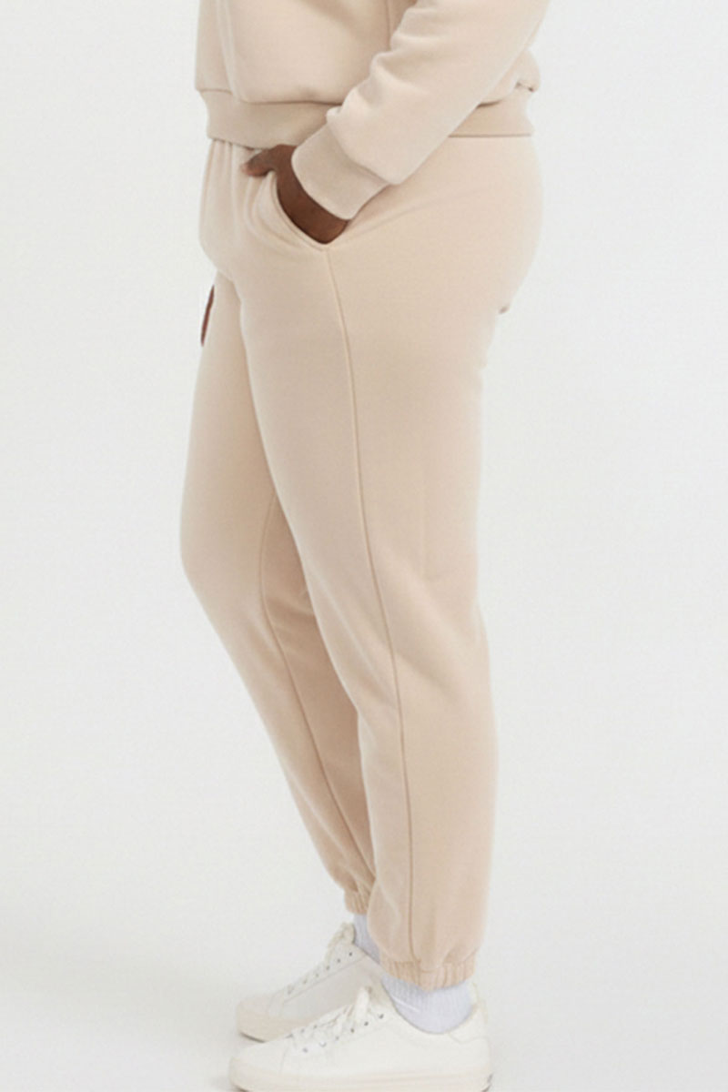 Plus Size Poly Fleece Elastic Waist Joggers