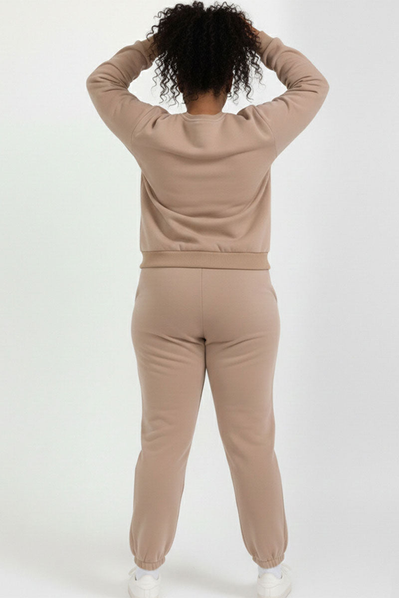 Plus Size Poly Fleece Elastic Waist Joggers