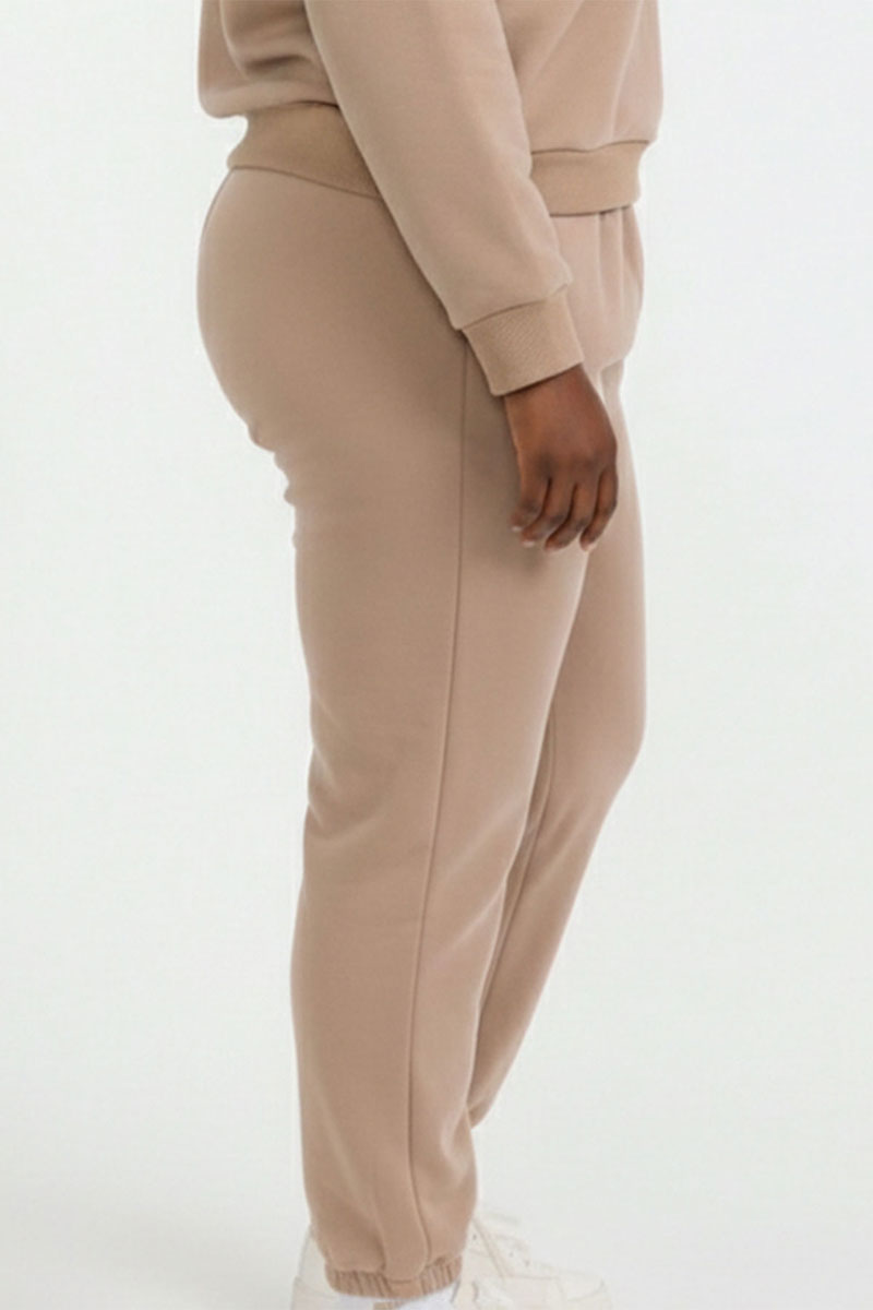 Plus Size Poly Fleece Elastic Waist Joggers