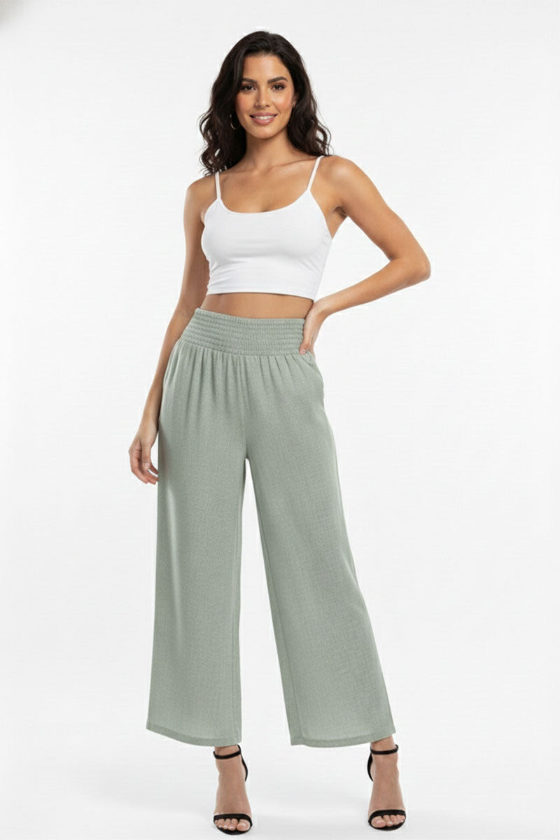 Lightweight High-Waisted Wide-Leg Lounge Pants