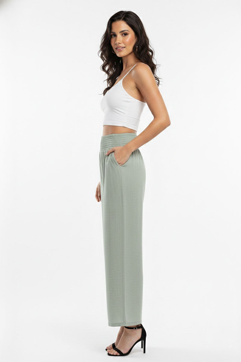 Lightweight High-Waisted Wide-Leg Lounge Pants