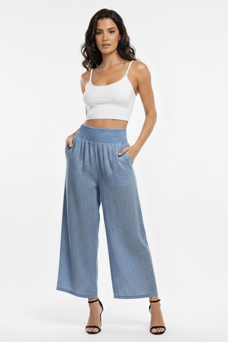 Lightweight High-Waisted Wide-Leg Lounge Pants