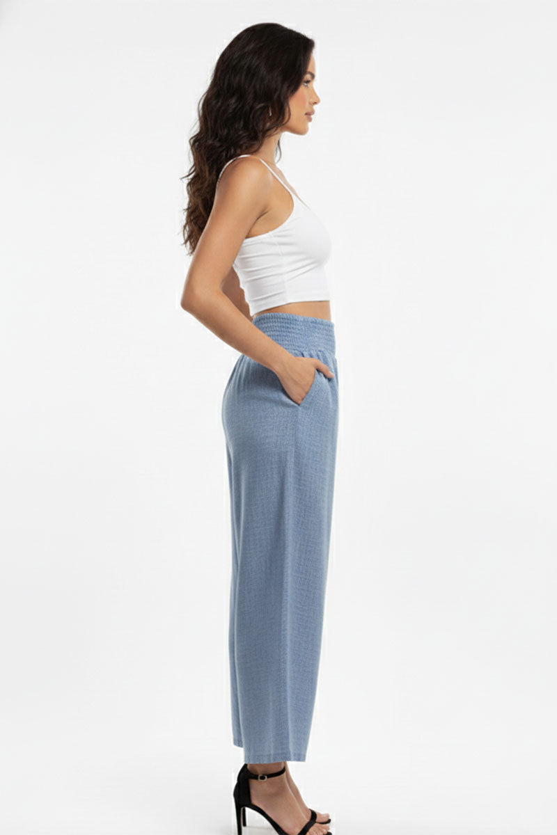 Lightweight High-Waisted Wide-Leg Lounge Pants