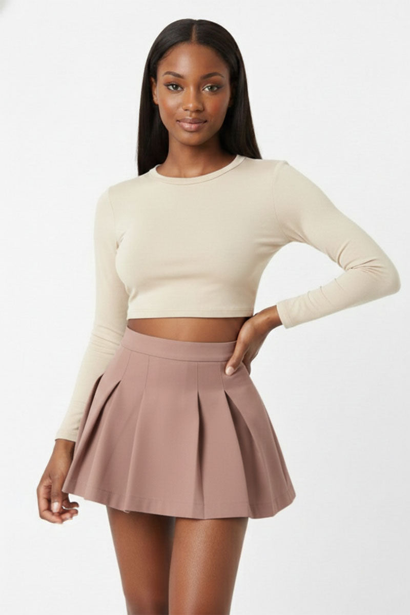 Essential High-Waist Pleated Mini Skirt