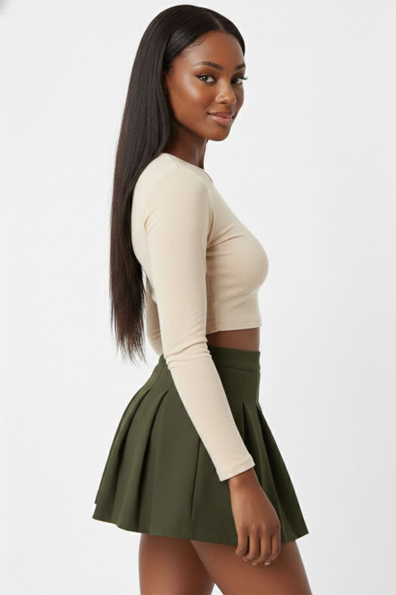 Essential High-Waist Pleated Mini Skirt