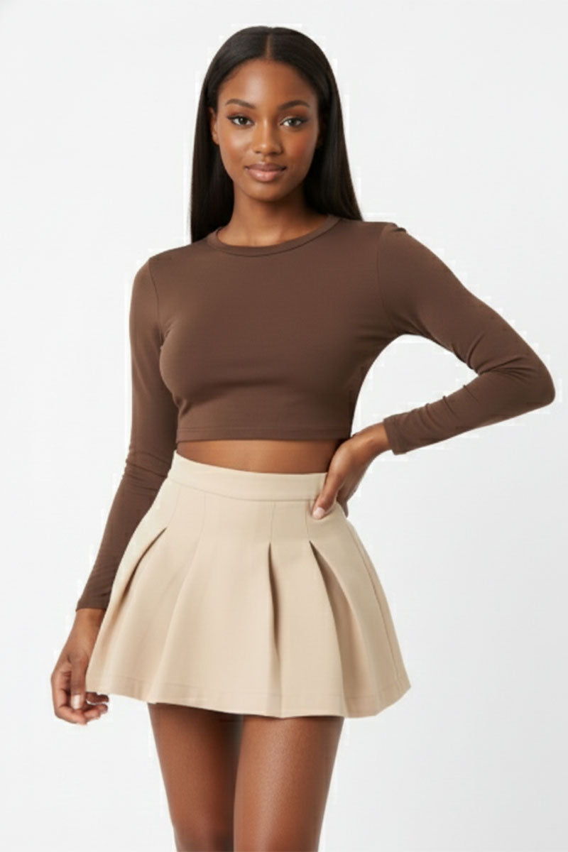 Essential High-Waist Pleated Mini Skirt