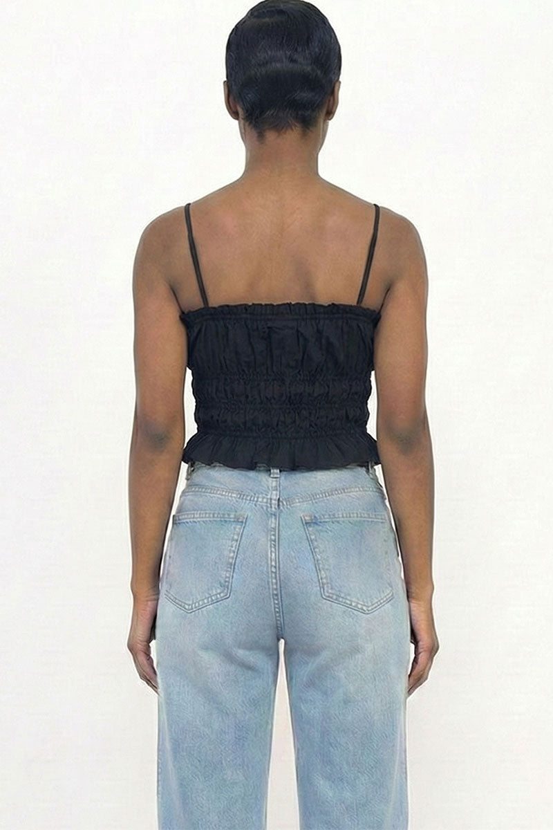 Tiered Shirred Body Crop Top