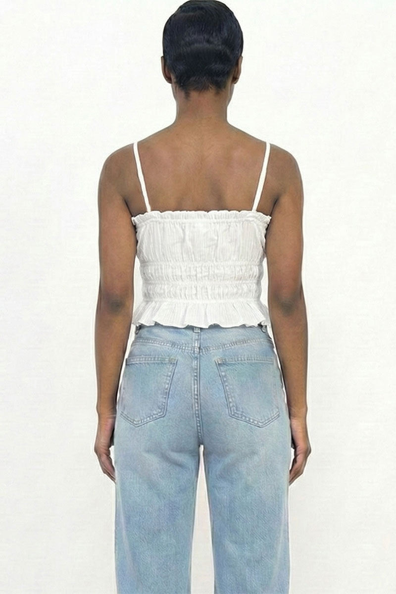 Tiered Shirred Body Crop Top