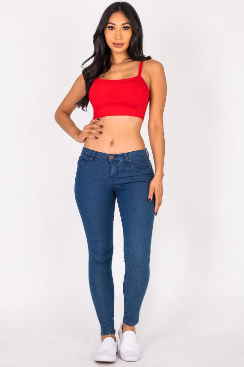 Ribbed Knit Cami Crop Top