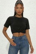 French Terry Toggle Drawstring Crop Top