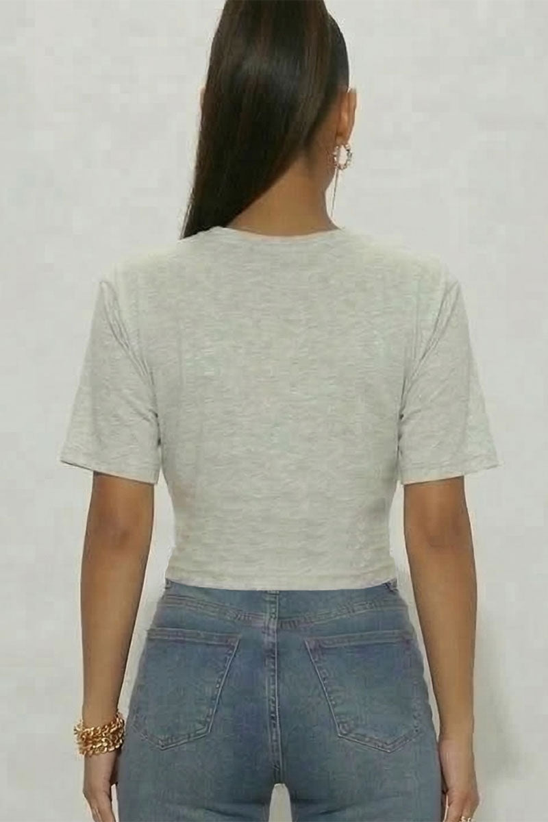 French Terry Toggle Drawstring Crop Top